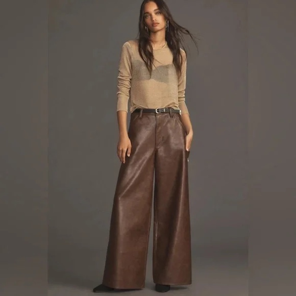 Agolde Chocolate Wide-Leg Pants